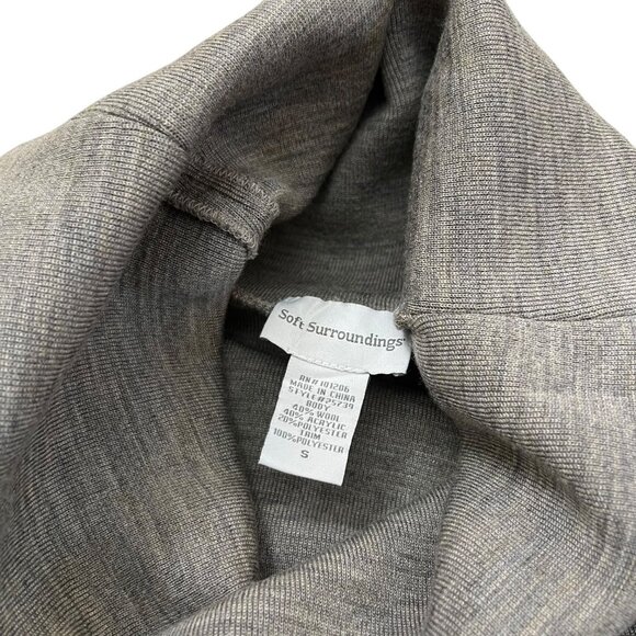Soft Surroundings Cotswold Wool Blend Cowl Neck Pullover Tunic Sweater Gray S - Picture 8 of 11
